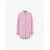 Whistles Cotton Striped Oversized Shirt In Multi-coloured