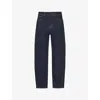 Whistles Womens Navy Barrel-leg High-rise Stretch-denim Jeans In Navy