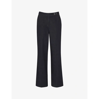 Whistles Joanna Denim Straight Leg Trousers In Navy