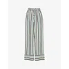 Whistles Nicola Striped Wide Leg Pants In Multicolour