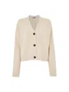 Whistles Womens Cream Nina Button-front Relaxed-fit Cotton Cardigan