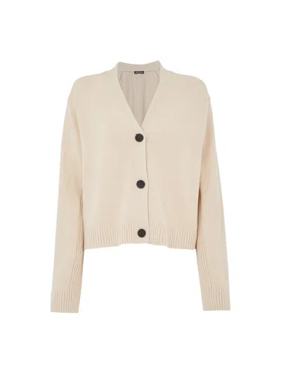 Whistles Womens Cream Nina Button-front Relaxed-fit Cotton Cardigan