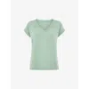 Whistles Willa V Neck Cap Sleeve Tee In Pale Green