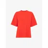 Whistles Womens Red Round-neck Relaxed-fit Short-sleeve Cotton T-shirt In Red