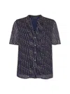 Whistles Spotted Hoop Frill Blouse, Size 10 In Blue