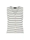 Whistles Stripe Button Front Tank, Size L In Multi