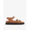 Whistles Womens Tan Jemma Chunky Cleated-sole Leather Sandals In Tan