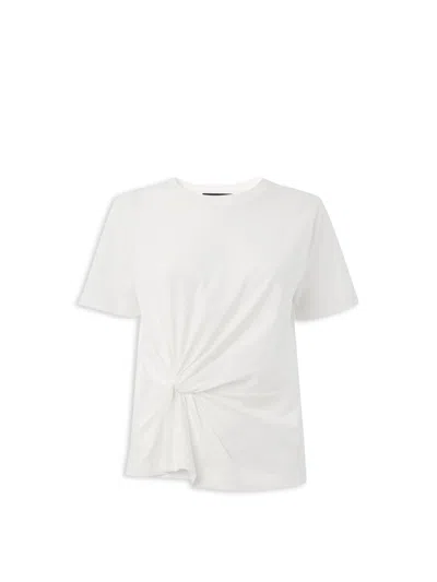 Whistles Twist Front Detail Tee In White