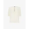 Whistles Jessie Tie Front Blouse In White