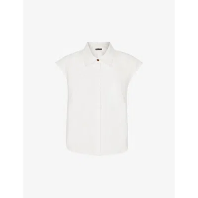 Whistles Womens White Olivia Regular-fit Sleeveless Linen Shirt