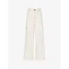 Whistles Womens White Patch-pocket Wide-leg Mis-rise Denim Jeans In White