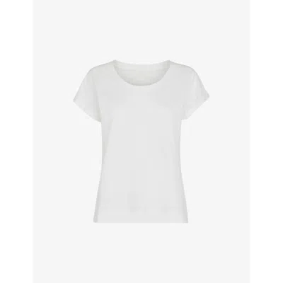 Whistles Womens White Wilma Scoop-neck Cotton-jersey T-shirt