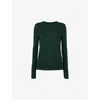 Whistles Omens  Annie Crew-neck Sparkle-knit Jumper In Dark Green