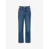 Whistles Womens Blue Authentic Column-leg High-rise Denim Jeans In Blue