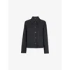 Whistles Womens Barely Black Mia Patch-pocket Cotton And Lyocell-blend Jacket In Black