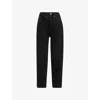 Whistles Womens Black Barrel-leg High-waist Stretch-denim Jeans In Black