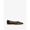 Whistles Womens Black Clean Leather Ballet Flats Eur 41 / 8 Uk In Black