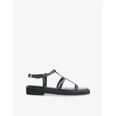 Whistles Womens Black Dora Leather Sandals Eur 40 / 7 Uk
