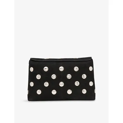 Whistles Omens  Fia Studded Suede Clutch Bag