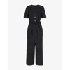 Whistles Omens  Fiona Button-down Short-sleeve Linen Jumpsuit