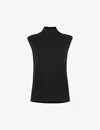 Whistles Womens Black Funnel-neck Sleeveless Wool Top In Black