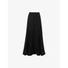 Whistles Womens Black Helena Lyocell And Linen Midi Skirt