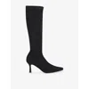 Whistles Womens Black Hera Stretch-suede Boot Eur 40 / 7 Uk In Black