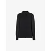 Whistles Womens Black Hot Fix Diamante-embellished Woven Blouse In Black