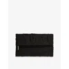 Whistles Womens Black Joy Ruched Satin Clutch Bag In Black