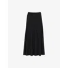 Whistles Womens Black Knitted Pleated Midi Skirt In Black