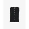 Whistles Omens  Lucy Sleeveless Cotton-blend Top In Black
