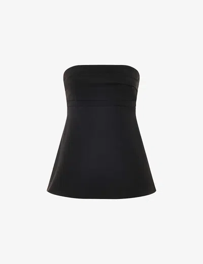 Whistles Womens Black Lula Bandeau-neck Crepe Top