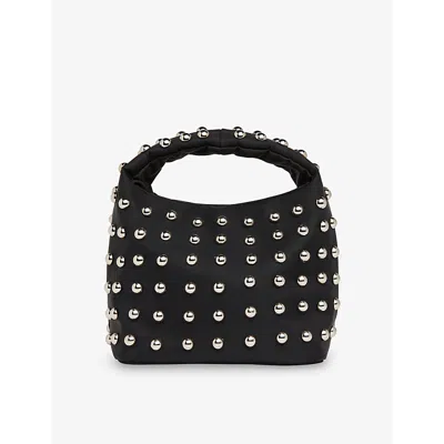 Whistles Womens Luz Studded Woven Top-handle Bag Black