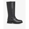 Whistles Womens Matteo Leather Heeled Knee-high Boots Blac In Black