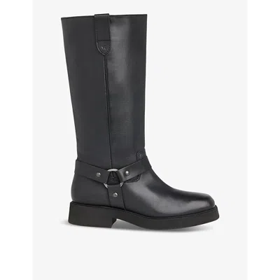 Whistles Womens Matteo Leather Heeled Knee-high Boots Blac In Black