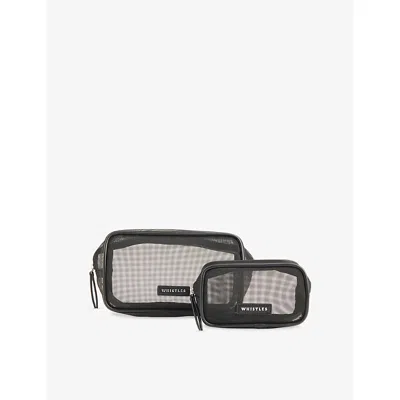 Whistles Womens Black Mesh Wash Bag Set