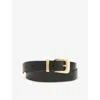 Whistles Womens Black Metal-keeper Leather Belt In Black
