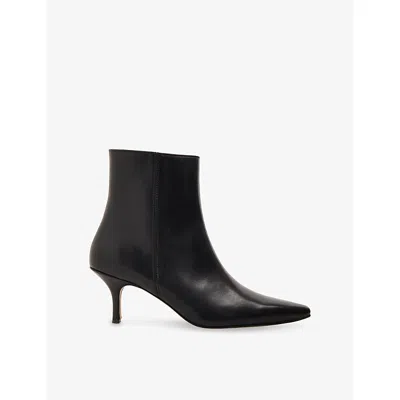 Whistles Omens  Pointed-toe Leather Heeled Ankle Boots In Black