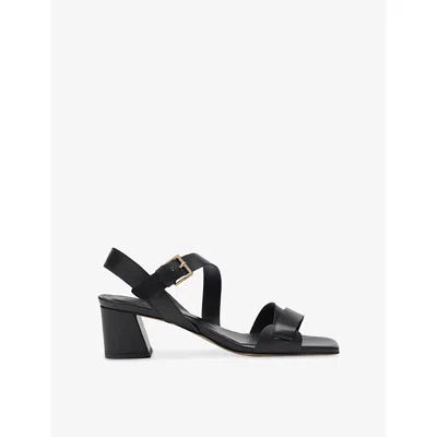 Whistles Womens Black Strappy Leather Heeled Sandals Eur 37 / 4 Uk