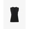Whistles Womens Black Tie-front Sleeveless Stretch-knit Tank Top In Black