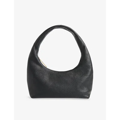 Whistles Womens Black Ulla Zip Leather Shoulder Bag