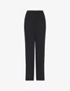 Whistles Womens Black Ultimate High-rise Full-length Recycled-polyester Trousers In Black