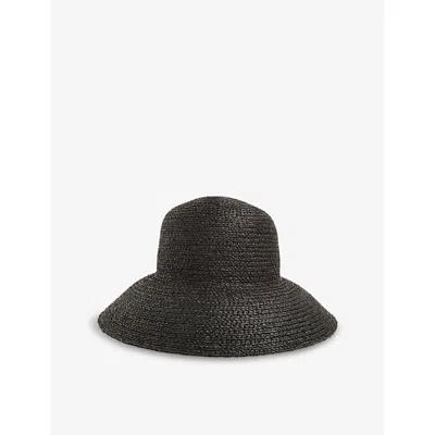 Whistles Womens Black Wide-brim Straw Hat