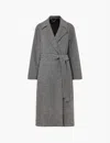 Whistles Celia Checked Wool-blend Coat In Multi-coloured