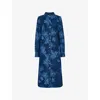 Whistles Womens Chalk-print Relaxed-fit Denim Shirt Dress Blue In Blue