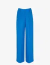 Whistles Leonie Straight Leg Linen Pants In Blue