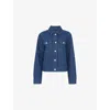 Whistles Womens Blue Pinstriped Relaxed-fit Denim Jacket