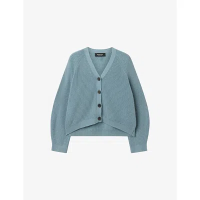 Whistles V Neck Cardigan In Blue