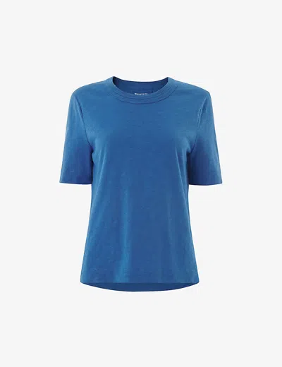 Whistles Womens Blue Rosa Relaxed Cotton-jersey T-shirt