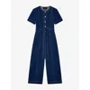 Whistles Button Down Jumpsuit In Blue